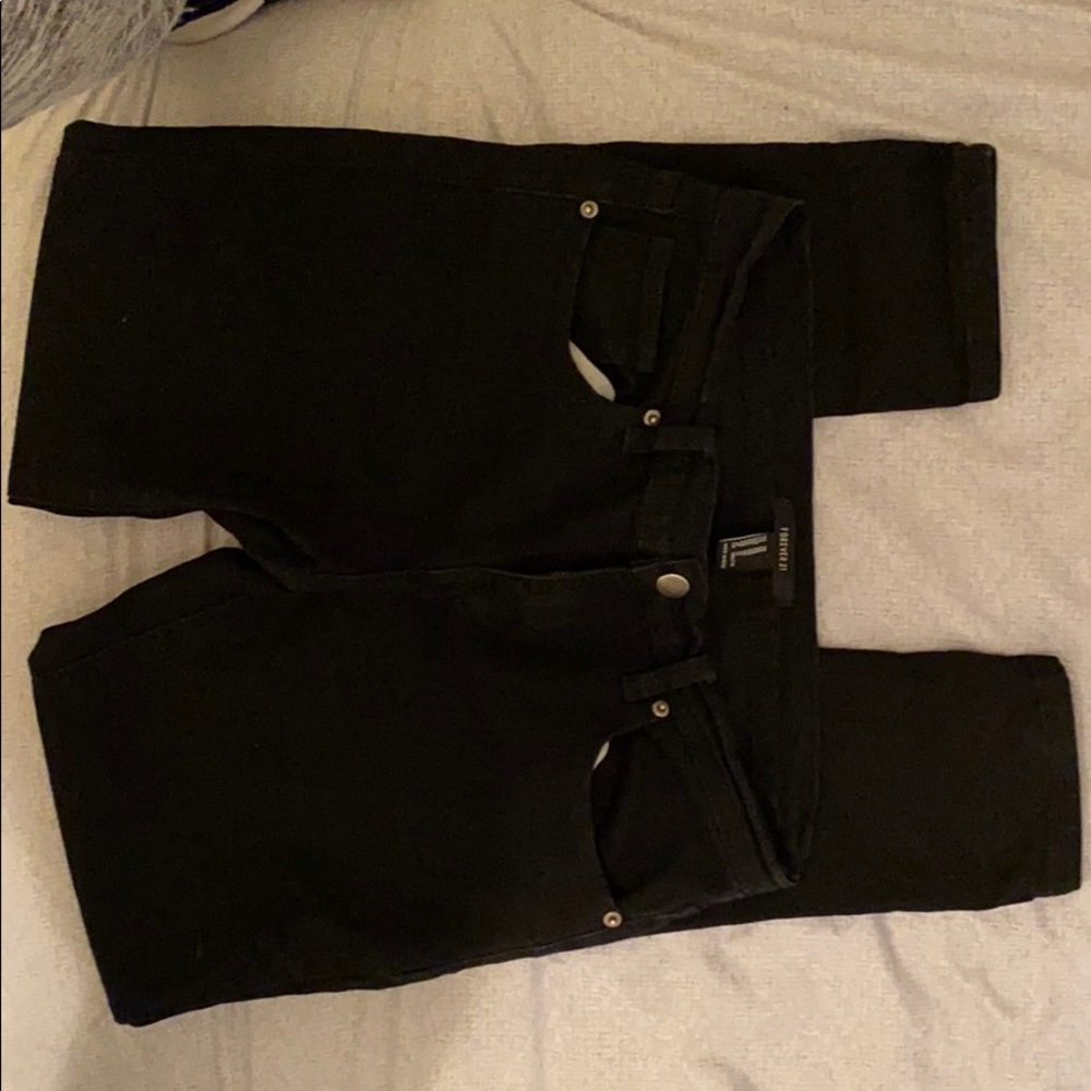 black forever 21 skinny jeans
